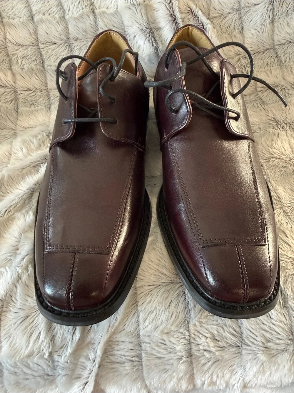 Men's Classic FLORSHEIM Leather Lace-Up Dress Shoes - Dark Brown - size 9D